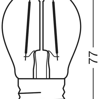 Lampada LED LEDVANCE CLAS P E27 4.8W 470lm 2700K REG Ø45×77mm chiaro 