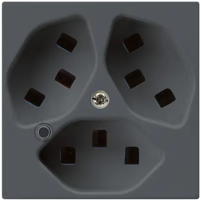 Prise Hager kallysto 3×T23 illuminé A anthracite 