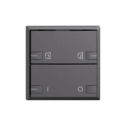 Placca frontale EDIZIOdue zepAIR ON/OFF 1C S1/S2 con LED grigio scuro 