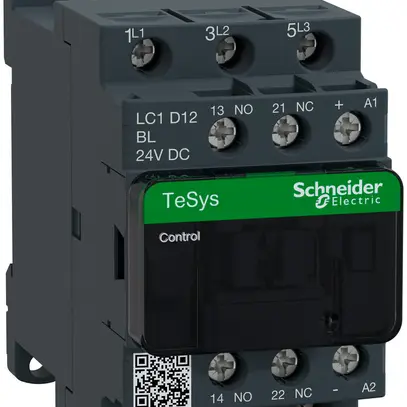 Contattore Schneider Electric LC1D12BL 24VDC 1Ch+1R 12A TeSys 