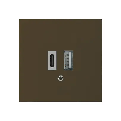 Prise de charge USB kallysto 18W PD 1×type A 1×type C brun 