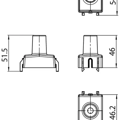 Couvercle Sylvania OneTrack matière synthétique 55×34×52mm noir 
