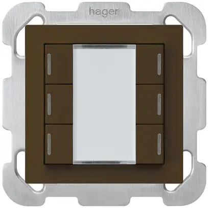 UP-Taster kallysto B KNX 6× RGB LED s/e-link braun 