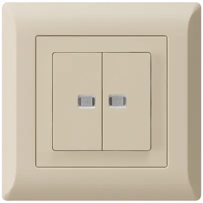 Interruttore pulsante luminoso INC kallysto.line 1/3+3/1 con 2 lenti beige 