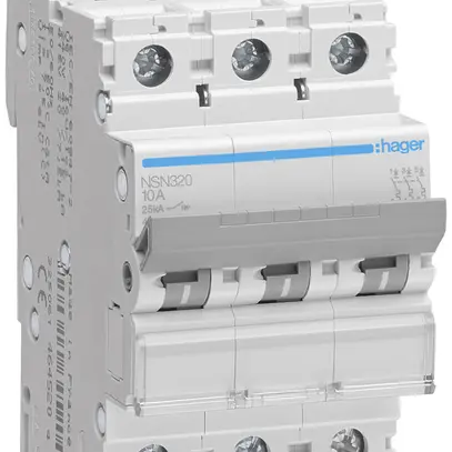 Disgiuntore Hager MCB 3P 415V tipo D 25A Icu 25kA 3UM 