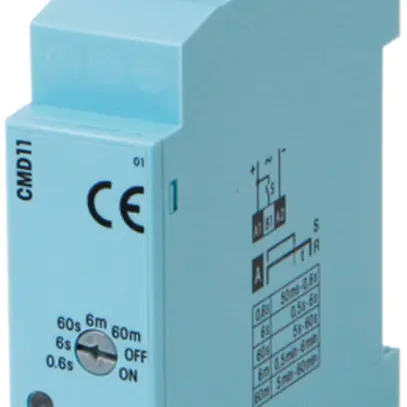 Relais temporisé ComatReleco CMD11-E, 24VUC, boîtier bleu/gris 