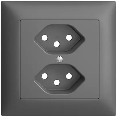 Kit frontal EDIZIOdue gris foncé 88×88mm 2×T13 