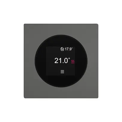 Thermostat d'ambiance EDIZIO.liv SNAPFIX® 230VAC 4…30°C 60×60mm gris foncé 