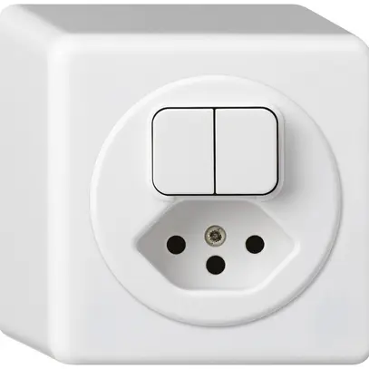 Combinazione AP basico 2×AR/1L +tipo 13 bianco 