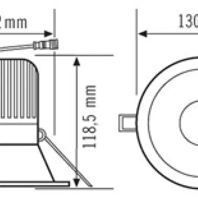 Downlight LED INC ESYLUX STINA 15W 3000K 1300lm Ø130/112mm IP20, blanc 