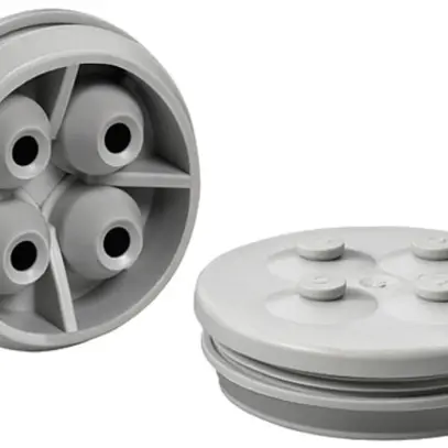 Raccord à membrane double 4-fois, M32, gris clair 