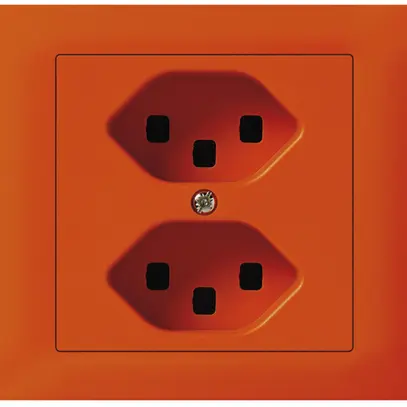 EB-Steckdose kallysto 2×T23 Bauart T mit EB-Dose G3 Abdeckrahmen steckbar orange 