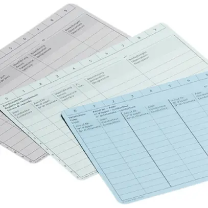 Scheda A5 per striscia di sezionamento R&M D/F/I grigio/nero 