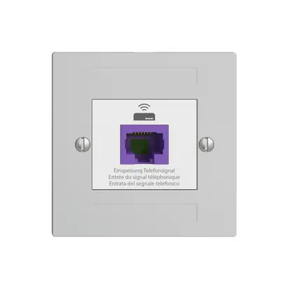 Presa ritorno EDIZIOdue F 1×RJ45 p.Swisscom VoIP, 8 poli, UTP, grigio chiaro 