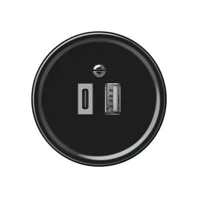 Presa di carica USB origin 1×USB-A 1×USB-C 3000mA 5V nero 