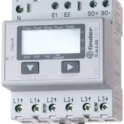 Compteur d'énergie AMD Finder 7E.46 compteur tarifaire 1+2 triphasé 65A 