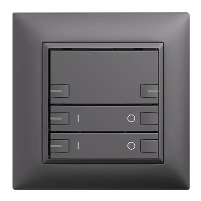 Kit frontal ENC EDIZIOdue zepAIR ON/OFF 2C sans marquage avec LED gris foncé 
