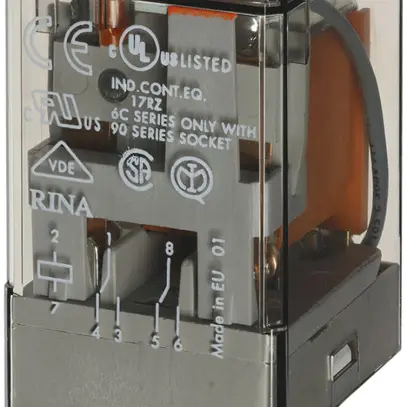 Relais industriel Finder 60.12.4.031.0040, 2C 10A, AC 0.25…0.4A/3.57Ω AgNi 8L 