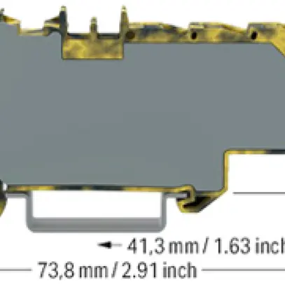 Borne de passage WAGO Contact TOPJOB S 1×6/6×1.5mm² gris foncé/jaune 