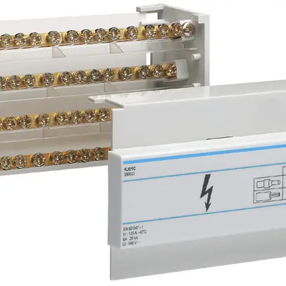 Distributore a barra ottone Hager 4L 125A 2×25/10×16mm² 