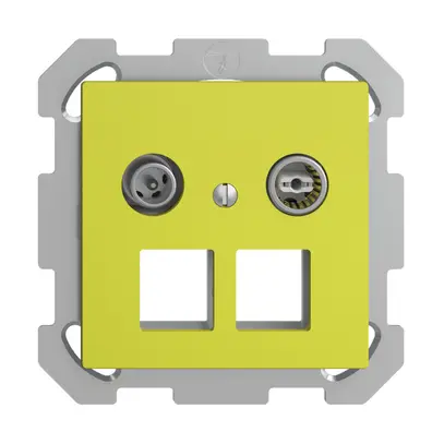 Presa multimedia 15dB INC Edue FM, presa di passaggio, p.2×RJ45 Keystone, lemon 