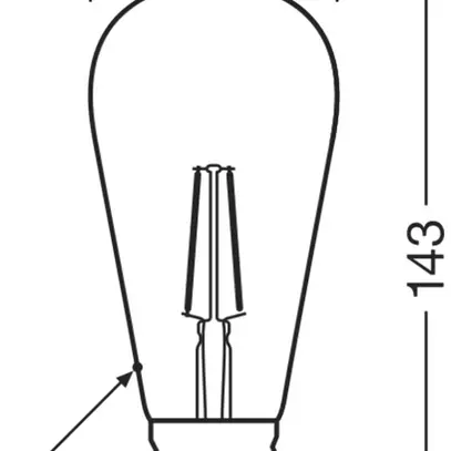 Lampe LED LEDVANCE Vintage Edison E27 2.5W 220lm 2400K Ø64×143mm clair or 