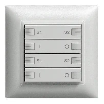 Tasto INC ZEP ON-OFF scena 2c/4t con LED EDIZIOdue silver 