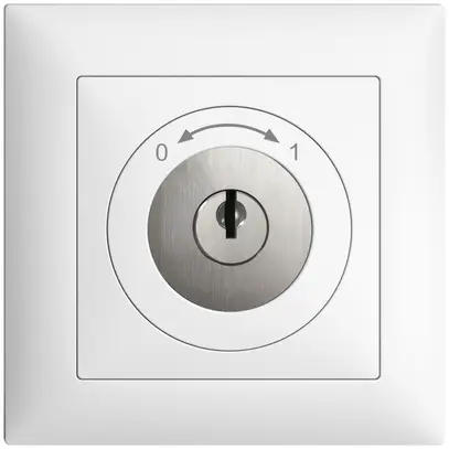 Contatto rotativo INC 0<-->1 EDIZIOdue bianco con serratura di sic. 