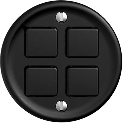 Abdeckset STANDARDdue für 4×Taster Ø50mm, ohne Beschriftung, schwarz 