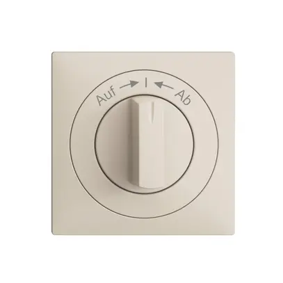Kit frontale EDIZIOdue Auf->I<-Ab crema 60×60mm per pulsante girevole 
