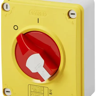 Interruttore rotativo AP GEWISS 32A 0/2L (0-1) manopola rosso/giallo IP66 