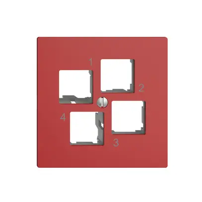 Kit di montaggio EDIZIOdue EASYNET S-One, per 4×RJ45, uscita dritta, berry 