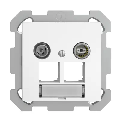 Prise multimédia ENC EDIZIOdue FM EASYNET 19dB, p.2×RJ45 S-One, blanc 