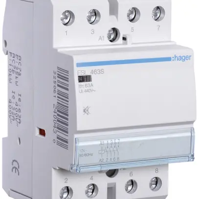 Contattore AMD Hager 12VAC 4 chiusura 0 apertura 63A senza ronzio 3UM 