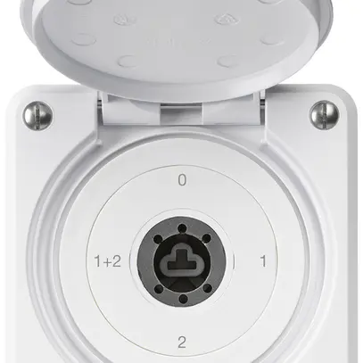 Interrupteur à clé ENC robusto IP55 avec clapet sans cylindre S1/1P blanc combi 