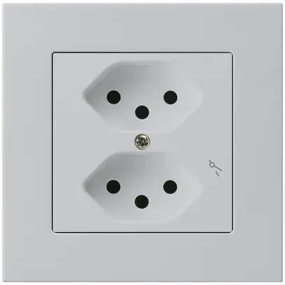 Presa INC kallysto.pro 2×T13/1 grigio chiaro con protezione bambini 