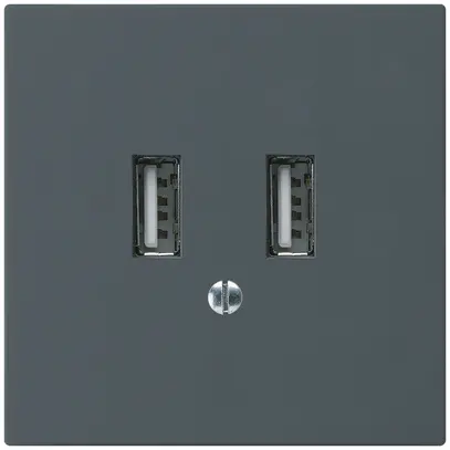 Presa di carica USB INC Hager kallysto A 240V 2400mA antracite 