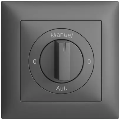 Kit front. 0-Auto-0-Main EDIZIOdue grigio scuro 88×88mm per interr.rot 