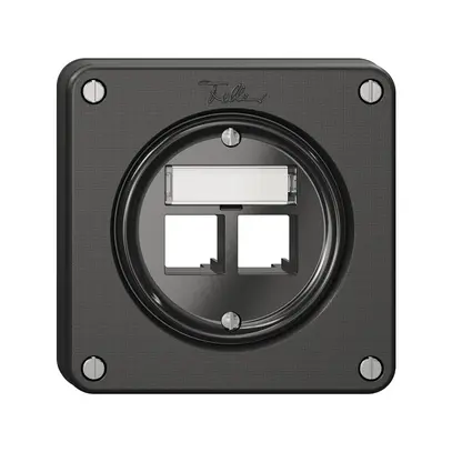 Kit di montaggio Feller S-One EASYNET, per 2×RJ45, profondità 28 mm, nero 