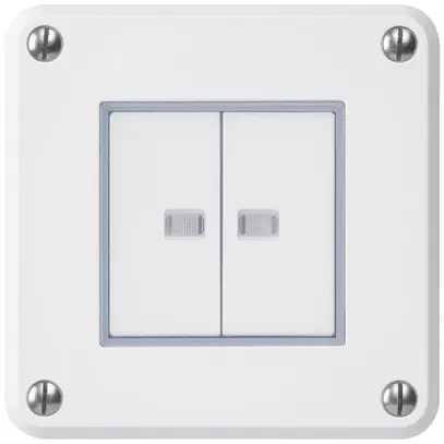 Interrupteur ENC robusto IP55 schema 3/contact à poussoir 2×lumineux blanc combi 