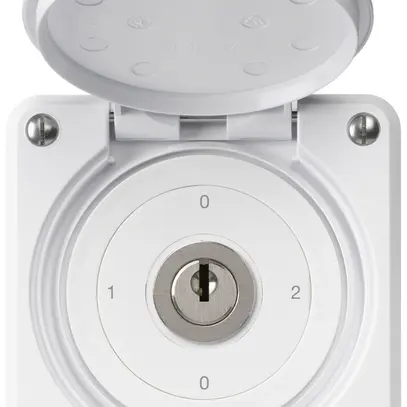 Interrupteur à clé ENC robusto IP55 avec clapet S2/1P blanc 