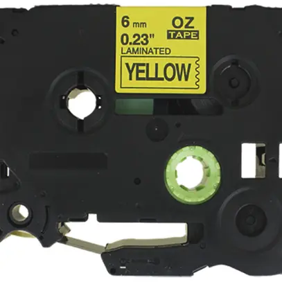 Schriftbandkassette kompatibel zu OZE-611, 6mm×8m, gelb/schwarz 