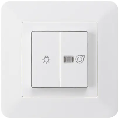 Interruttore luminoso INC kallysto.trend bianco 1/1L simbolo illuminato+ventil. 