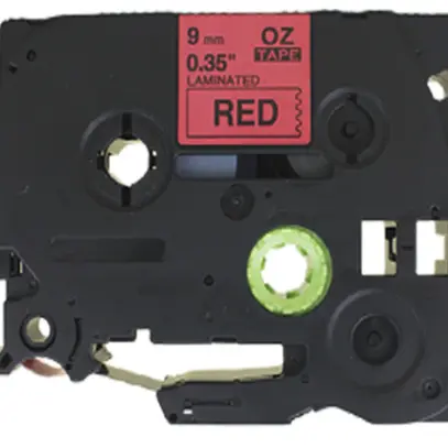 Cassetta nastro compatibile con OZE-421, 9mm×8m, rosso/nero 