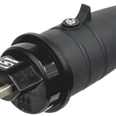 Spina Steffen T23 IP55 16A 250V, nero 