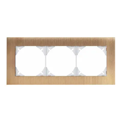 Telaio di copertura EDIZIOdue prestige 1×3 ottone champagne 