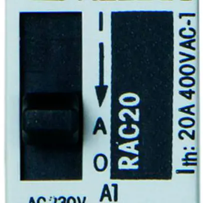 Contattore AMD ComatReleco RAC, 230VAC/DC, 2Ch 20A, ON-OFF-AUTO 
