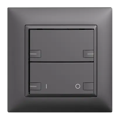 Kit frontal ENC EDIZIOdue zepAIR ON/OFF 1C sans marquage avec LED gris foncé 
