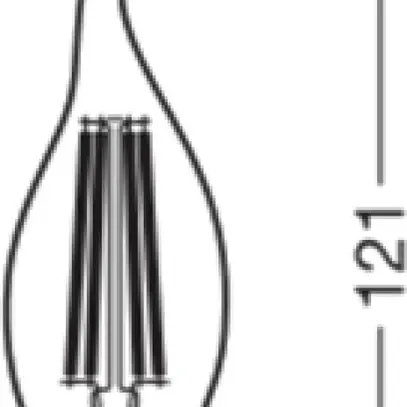 Lampe LED LEDVANCE CLASSIC BA E14 3.4W 470lm 827 BA11 clair Ø35×121mm 