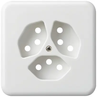 Placca di copertura basico 3×tipo 13 bianco con protezione bambini 